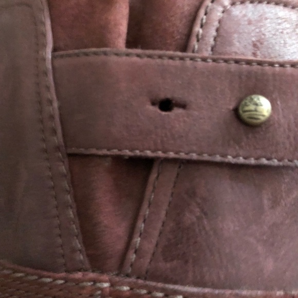 Timberland size 10 wine colored maroon leather knee high boots side zip - Picture 6 of 15